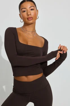 Best Sale Addison Square Neck Top Long Sleeve Tops