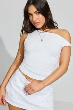 Discount Asymmetric Twisted Top Tank Tops|Short Sleeve Tops