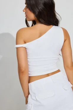 Discount Asymmetric Twisted Top Tank Tops|Short Sleeve Tops