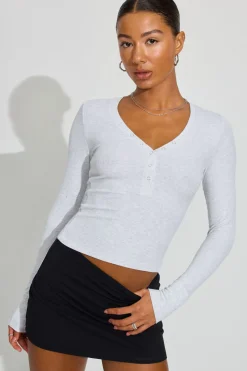 Shop Billie Henley Long Sleeve Top Tops|Long Sleeve Tops