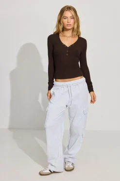 Fashion Billie Henley Long Sleeve Top Tops|Long Sleeve Tops