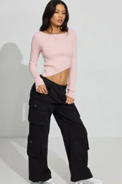 Store Bodycon Boat Neck Sweater Sweaters & Cardigans|Long Sleeve Tops