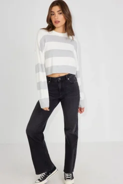 Clearance Boxy Stripe Sweater Sweaters & Cardigans|Long Sleeve Tops
