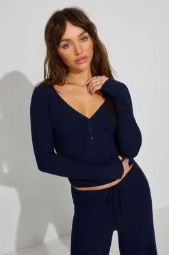 Online Brushed Jersey Henley Matching Sets|Lounge & Sleep