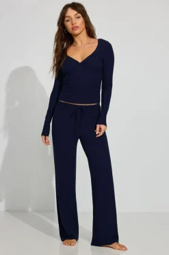 Online Brushed Jersey Henley Matching Sets|Lounge & Sleep