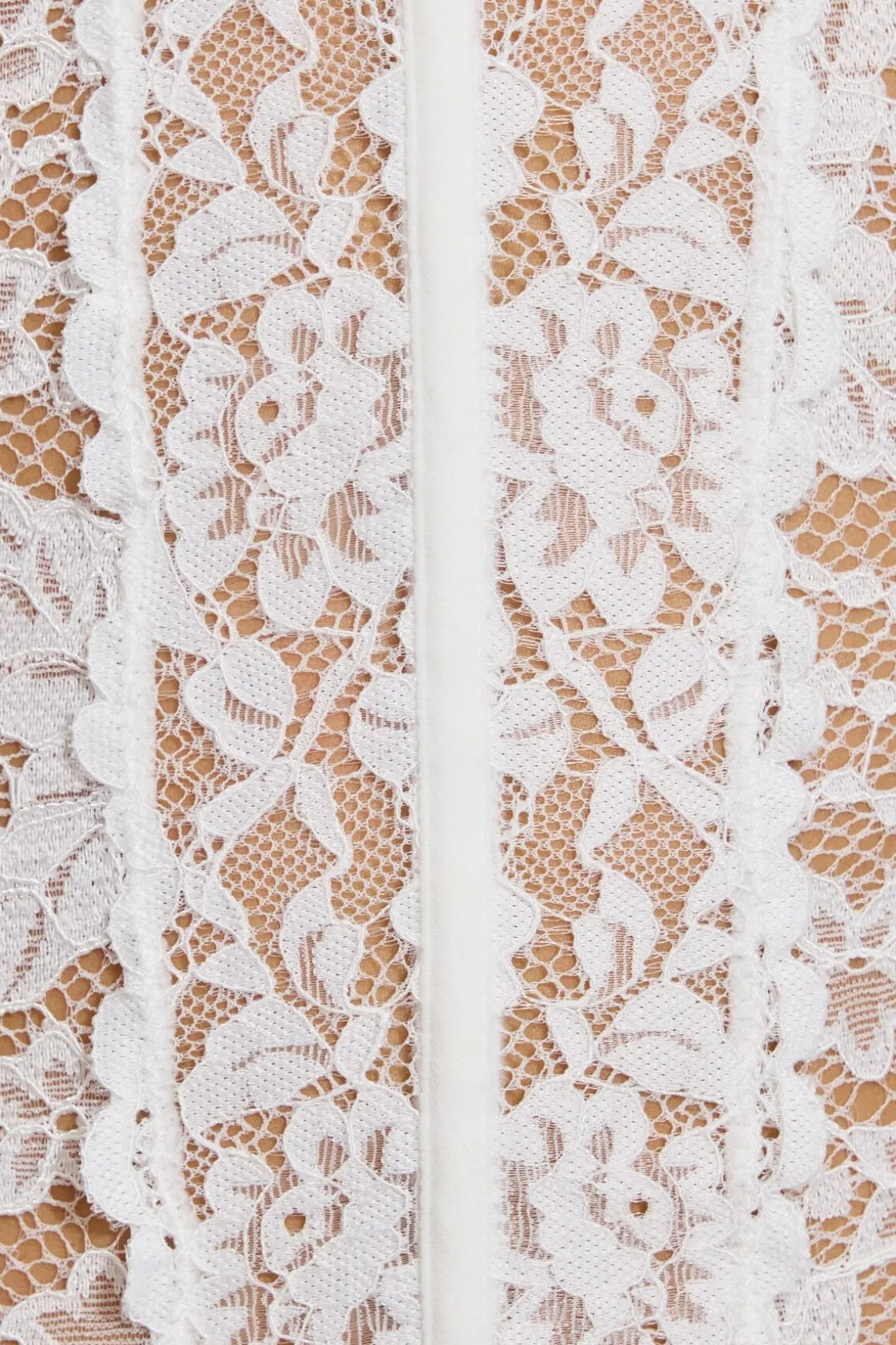 Shop Chrishell Lace Mesh Bustier Tank Tops