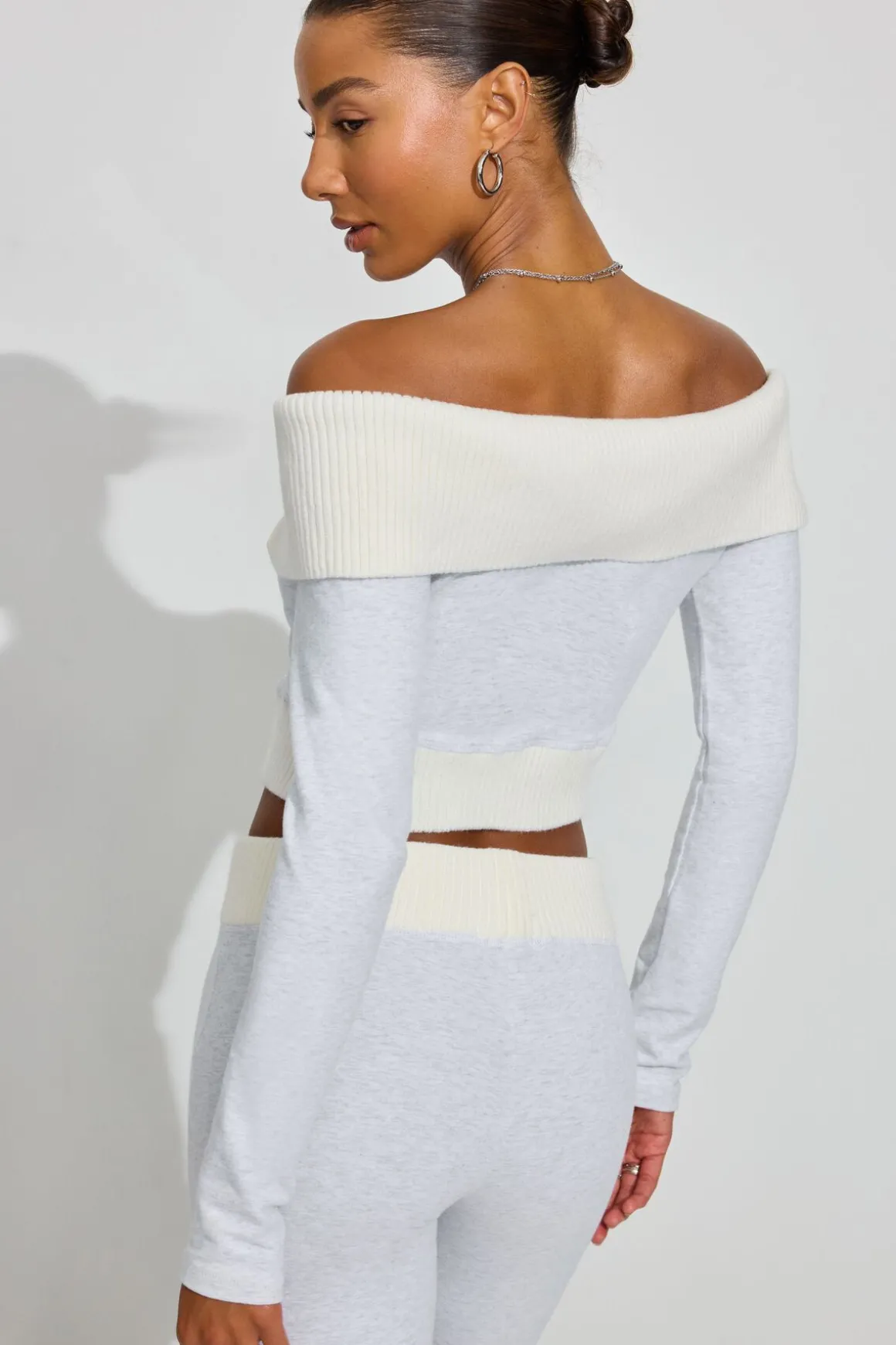 Clearance Combo Off Shoulder Zip Up Fleece|Hoodies & Sweatshirts