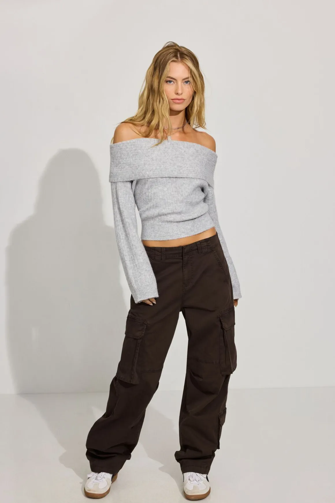 Best Cozy Loose Off Shoulder Sweater Sweaters & Cardigans|Long Sleeve Tops