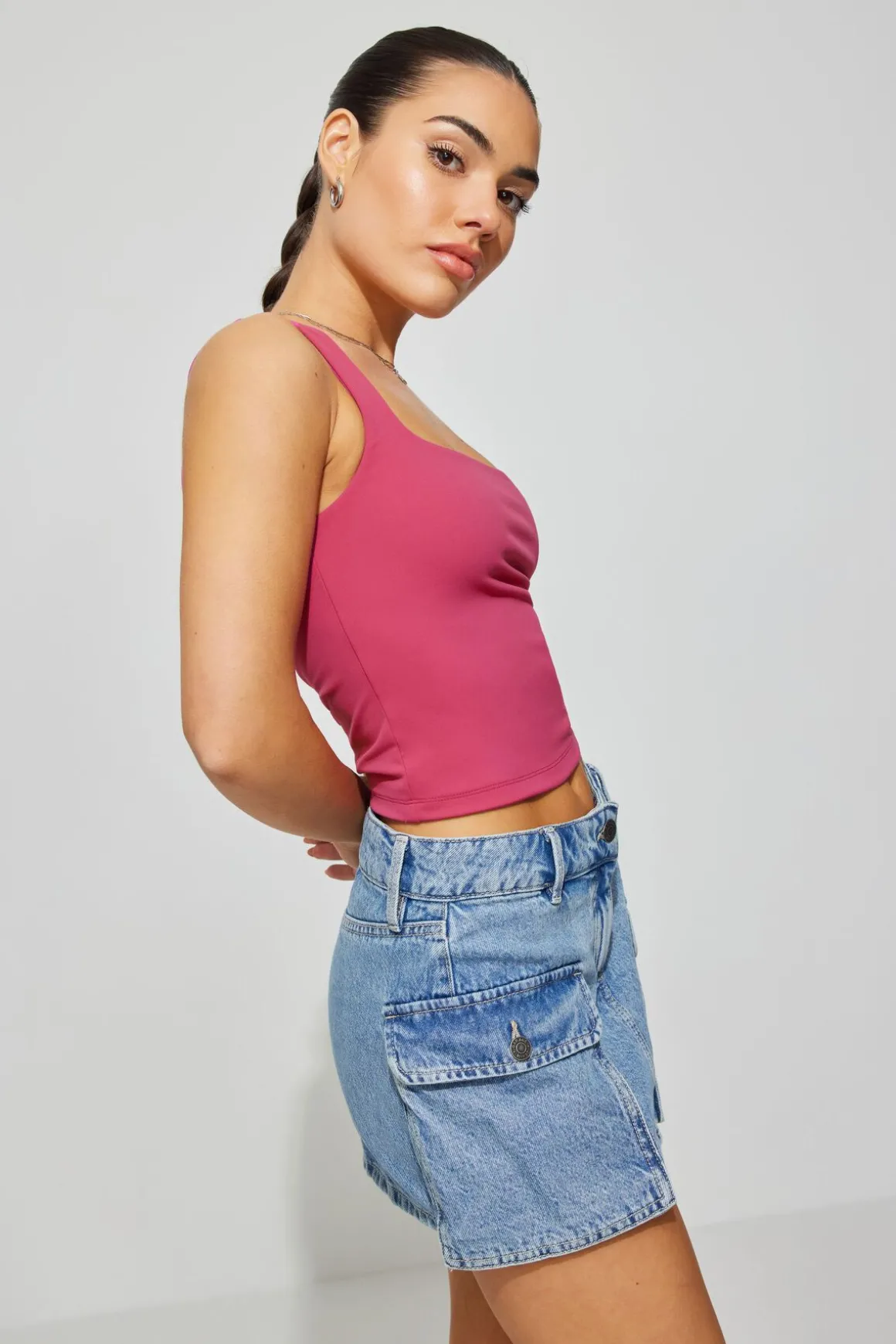 Fashion Denim Cargo Skort Shorts & Skirts|Cargos
