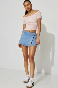 Best Denim Wrap Skort Shorts & Skirts|Jean Skirts
