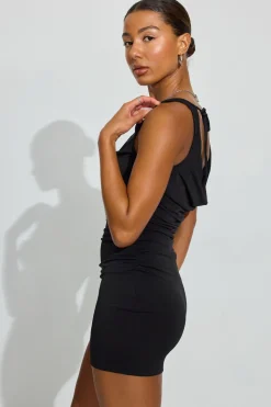 Cheap Double Cowl Mini Dress Dresses