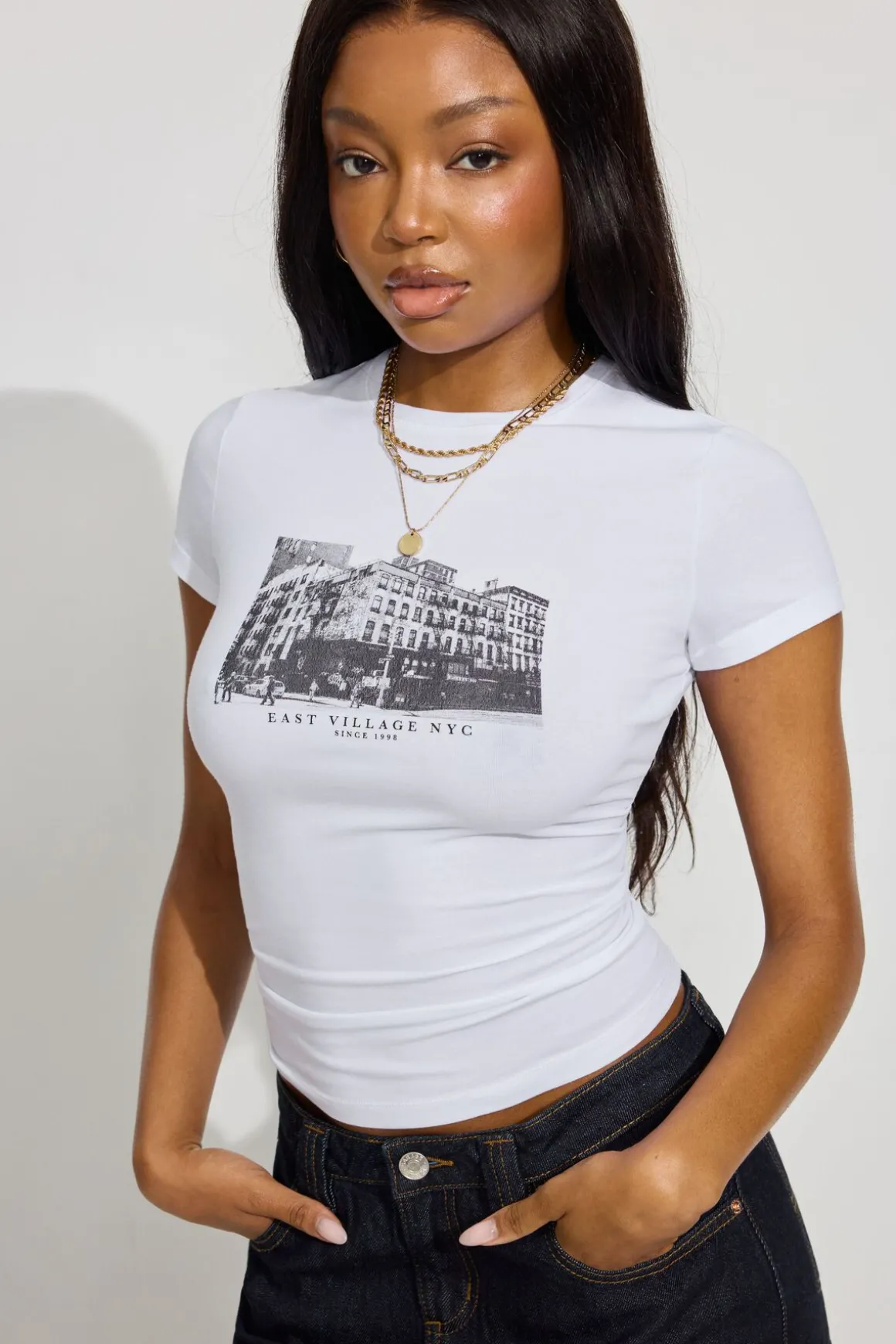 Cheap Estelle Longline Tee Short Sleeve Tops