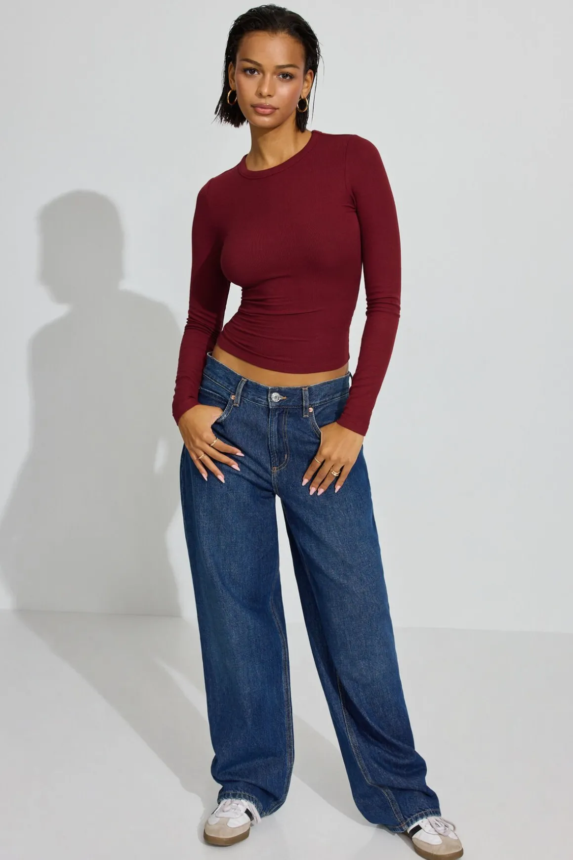 Hot Estelle Ribbed Long Sleeve T Shirt Tops|Long Sleeve Tops