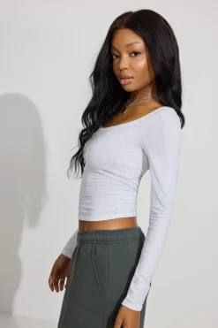 Online Estelle Scoop Neck Long Sleeve T Shirt Long Sleeve Tops