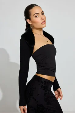 Best Sale Faux Fur Shrug Sweaters & Cardigans|Long Sleeve Tops