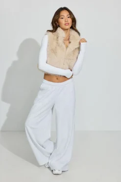 Flash Sale Faux Fur Vest Cropped Jackets|Vests