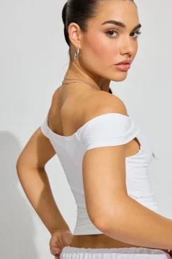 Best Sale Fiona Off Shoulder Top Short Sleeve Tops