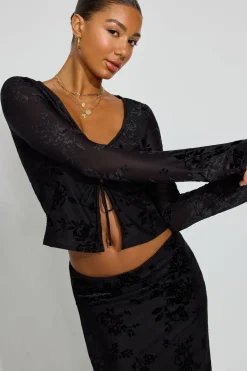 Clearance Flyaway Burnout Long Sleeve Top Long Sleeve Tops