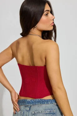 Best Sale Giselle Strapless Lace Corset Tank Tops