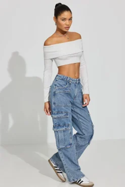 Sale High Rise Wide Cargo Jeans Cargos|Jeans