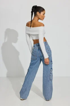 Sale High Rise Wide Cargo Jeans Cargos|Jeans