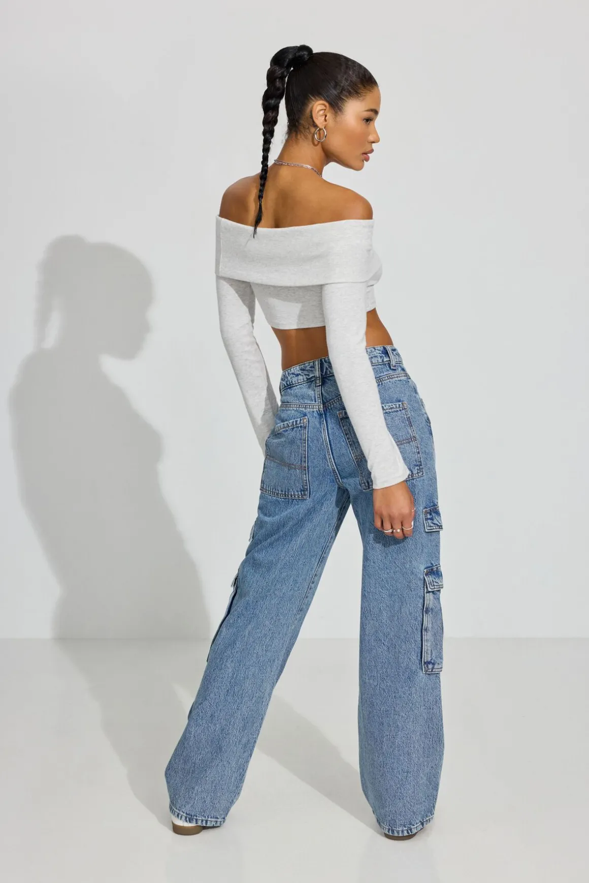 Sale High Rise Wide Cargo Jeans Cargos|Jeans