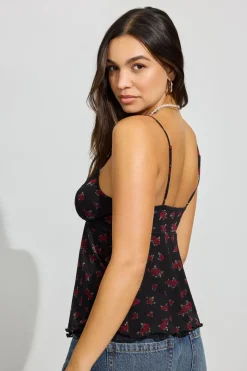 Shop Lace Trim Flyaway Cami Top Tank Tops