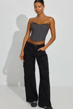 Fashion Lace Trim Strapless Bustier Tank Tops
