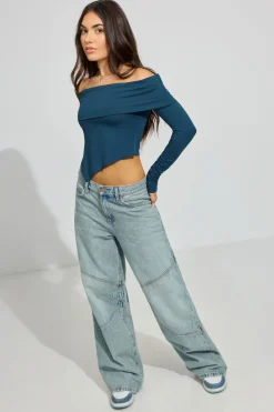 Cheap Long Sleeve Asymmetric Top Long Sleeve Tops