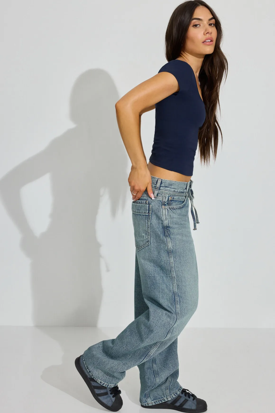 Fashion Low Rise Baggy Jeans Jeans
