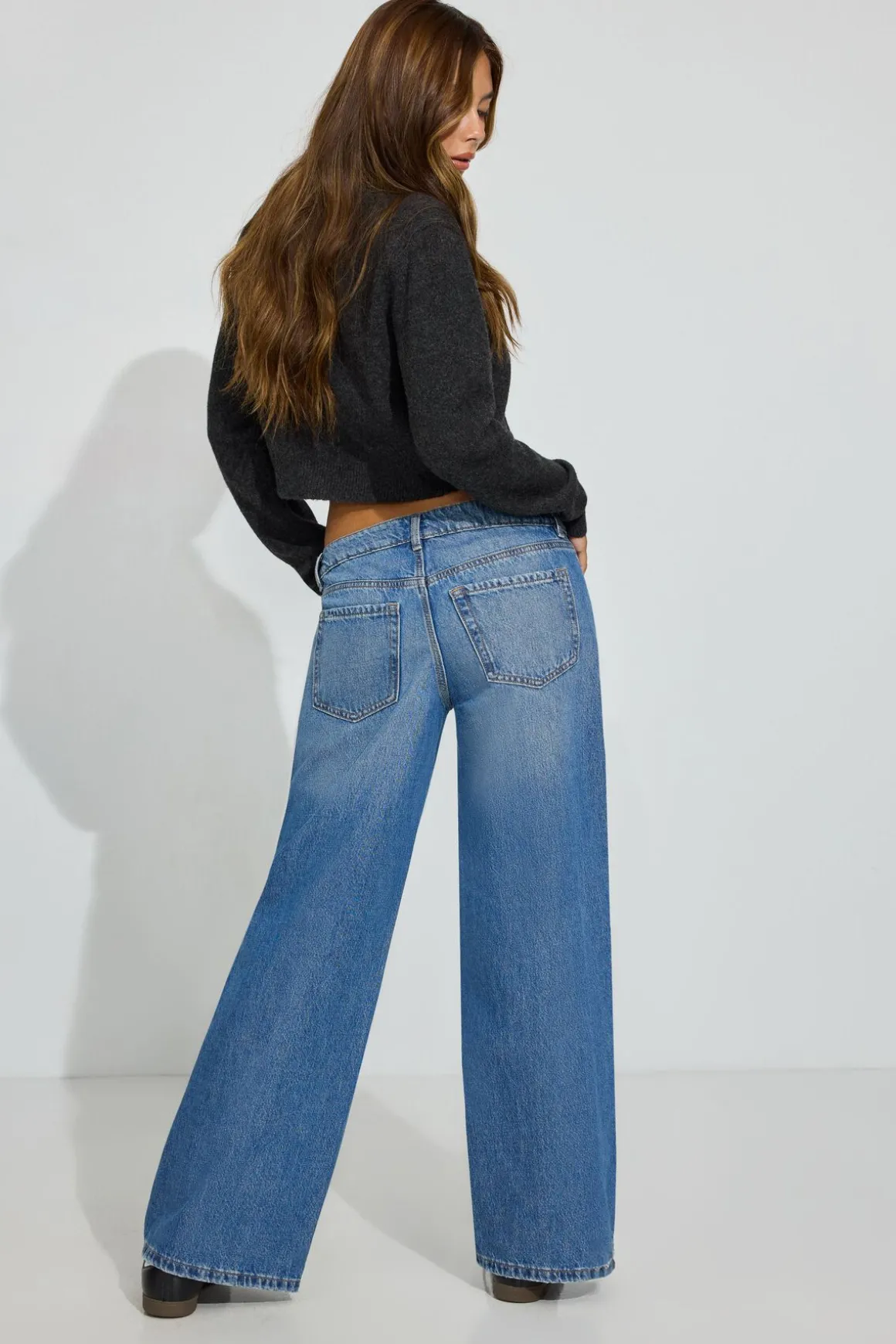 Discount Low Rise Wide Leg Jeans Jeans