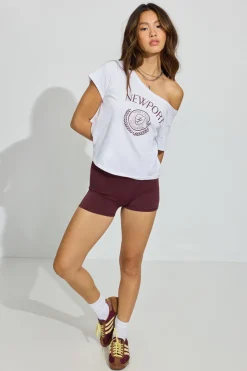 Online Off Shoulder T Shirt Short Sleeve Tops