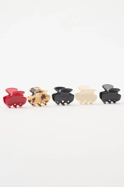 New Pack of 5 Mini Acetate Clips Hair Accessories