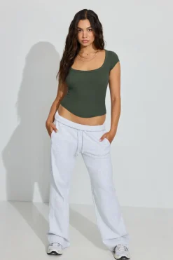 Clearance Pamela Scoop Neck Tee Short Sleeve Tops