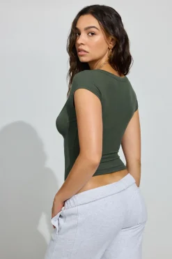 Clearance Pamela Scoop Neck Tee Short Sleeve Tops