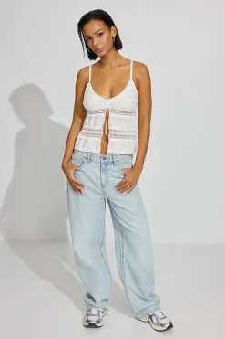 Cheap Resort Lace Flyaway Top Tank Tops