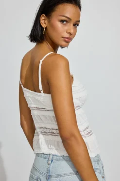 Cheap Resort Lace Flyaway Top Tank Tops