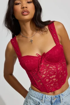 Store Rodeo Lace Bustier Tank Tops