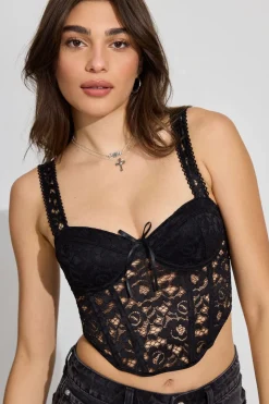 Outlet Rodeo Lace Bustier Tank Tops