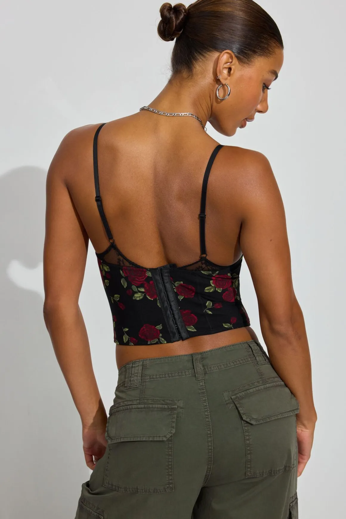 Fashion Sabrina Peek-A-Boo Bustier Top Tank Tops