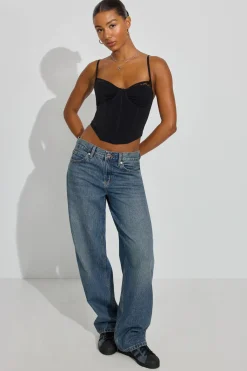 Online Sabrina Peek-A-Boo Bustier Top Tank Tops