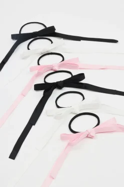 Flash Sale Set of 6 Ribbon Bow Hair Elastics Hair Accessories