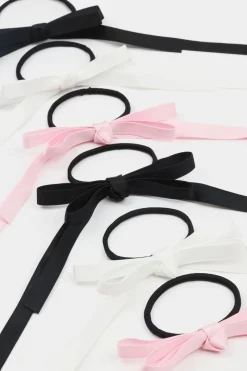 Flash Sale Set of 6 Ribbon Bow Hair Elastics Hair Accessories