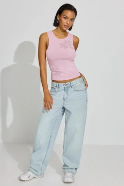 Clearance Sheer Flower Tank Top Tank Tops|Sweaters & Cardigans