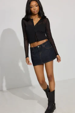 Flash Sale Sheer Mesh Cardigan Long Sleeve Tops
