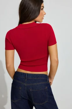 Best Sale Short Sleeve Polo Top Sweaters & Cardigans|Short Sleeve Tops