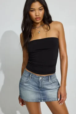 Clearance Silver Denim Micro Skort Shorts & Skirts|Jean Skirts