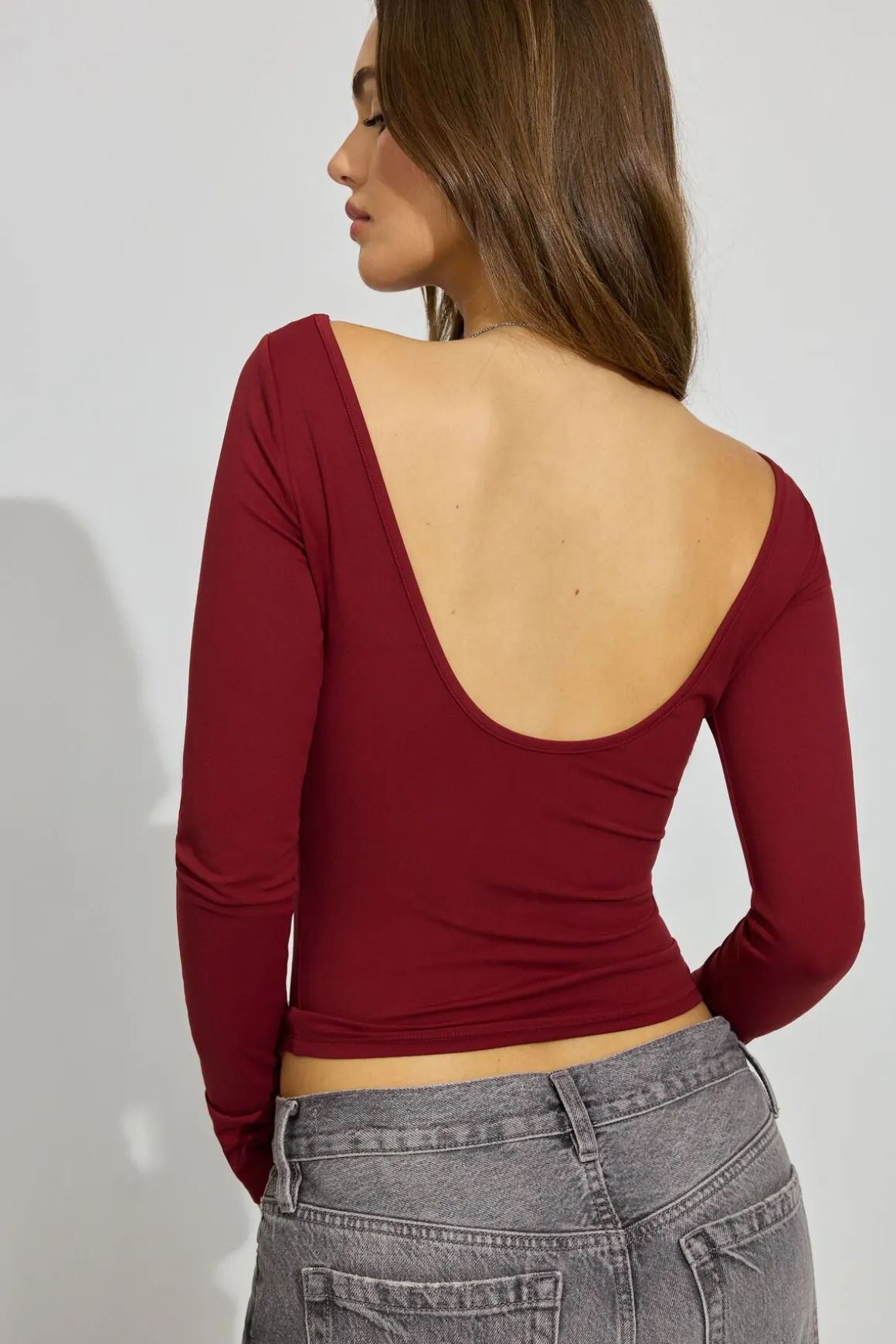 Flash Sale Sleek Boat Neck Long Sleeve Top Tops|Long Sleeve Tops