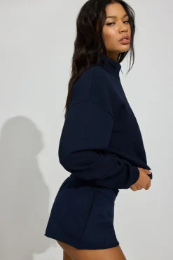 Best Sale Soft Terry Half Zip Sweatshirt Fleece|Tops