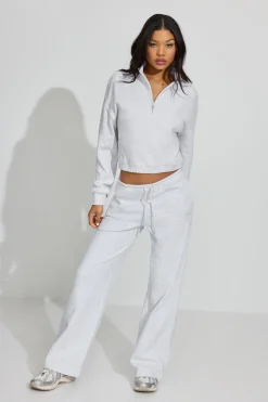 New Soft Terry Half Zip Sweatshirt Fleece|Tops